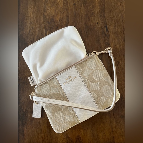 Coach Signature PVC Leather Small Wristlet Wallet - Picture 13 of 16